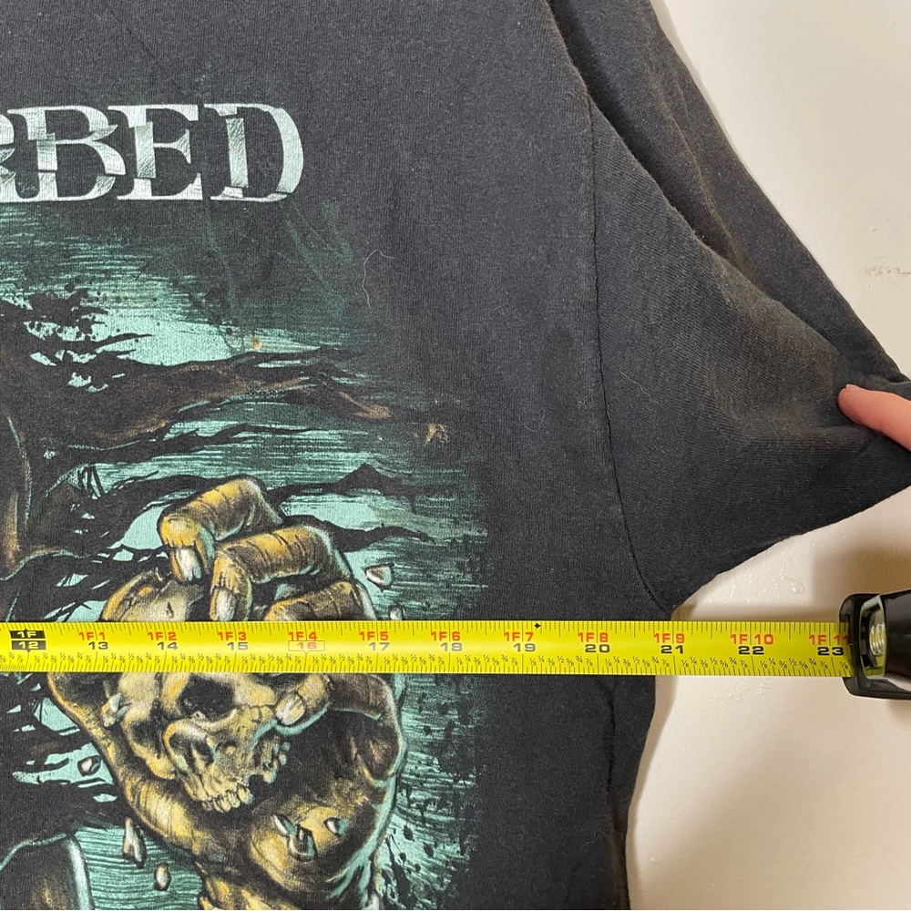 2010 DISTURBED BAND GRIM REAPER SKULL T SHIRT SZ L - Picture 3 of 7